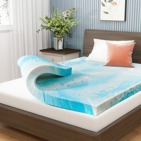 Beddle Mattress Topper,2 inches Twin XL Size Gel Memory Foam Bed Topper,Pressure Relief for Back Pain