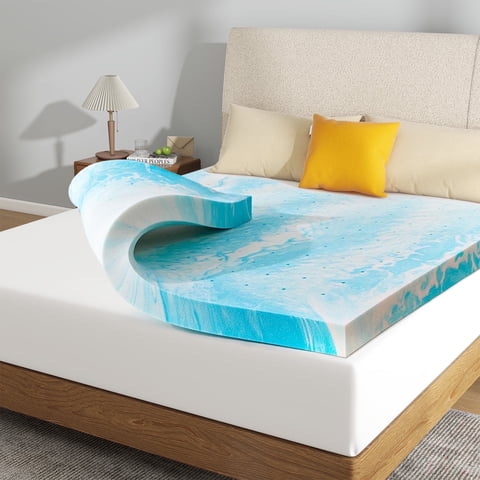 Beddle Memory Foam Mattress Topper,2 inches Twin XL Size Mattress Pad,Pressure Relief for Back Pain