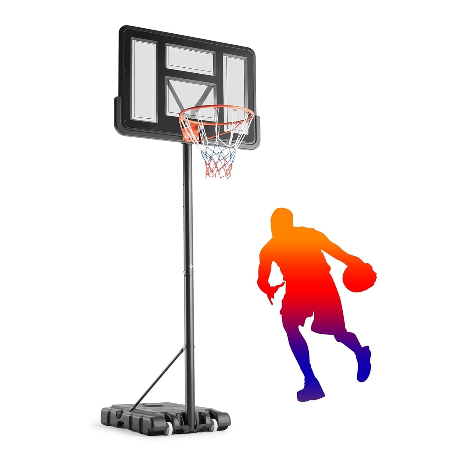 Beddle Portable Adjustable Basketball Hoop, 4.9-10ft Height for Outdoor Use – Ideal for Kids, Teens, and Adults