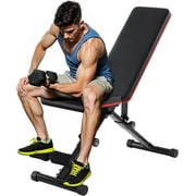 BEDDLE Weight Bench,Adjustable Workout Bench,Foldable Bench Press for Full Body Strength Training, Home Gym Fitness Strength Training, Black