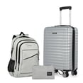 thumbnail image 1 of Smicure Carry On Luggage Sets 3 Piece with Spinner Wheel, Hardside Lightweight Suitcase with Backpack and Travel Essentials, Gray, 1 of 11