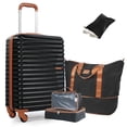 thumbnail image 1 of Smicure Carry On Luggage Set 5 Piece with Spinner Wheel, Hardside Lightweight Suitcase with Duffel Bag and Travel Essentials, Black, 1 of 7