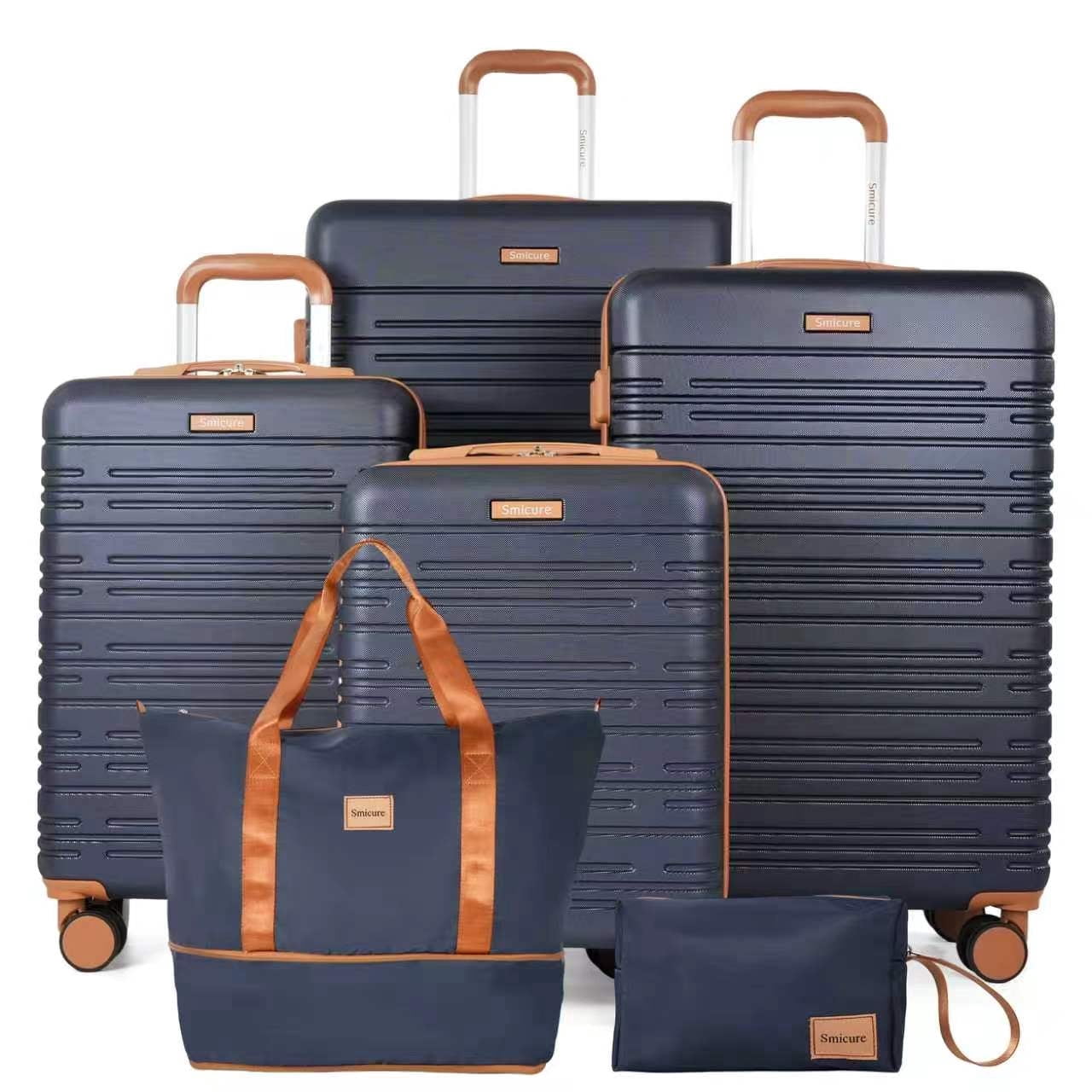 Smicure Hardside Luggage Sets 6 Piece, Hardshell Suitcase with TSA
