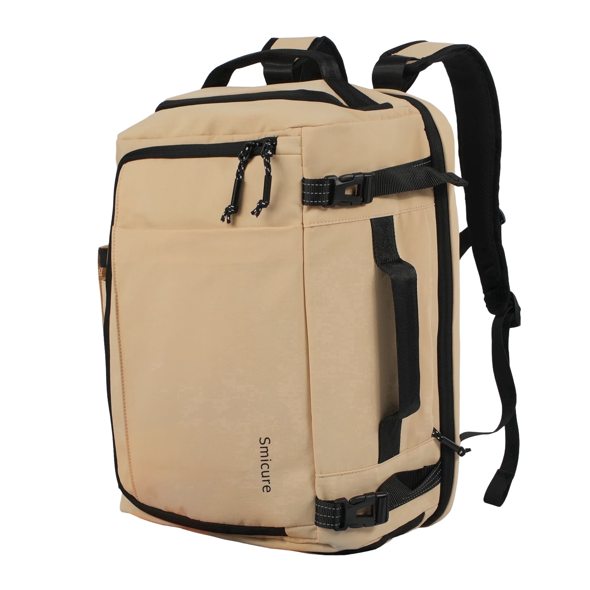 Smicure Travel carry on Backpack Laptop Business 17.5 Inch Business Anti Theft Slim Sturdy College School Computer Bag.Beige