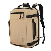 Smicure Travel carry on Backpack Laptop Business 17.5 Inch Business Anti Theft Slim Sturdy College School Computer Bag.Beige