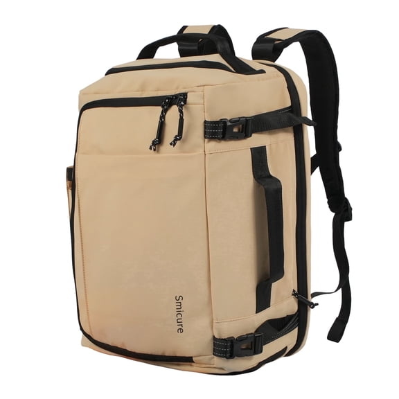 Smicure Travel carry on Backpack Laptop Business 17.5 Inch Business Anti Theft Slim Sturdy College School Computer Bag.Beige