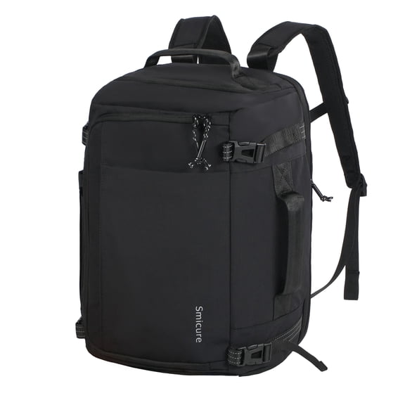 Smicure Travel carry on Backpack Laptop Business 17.5 Inch Business Anti Theft Slim Sturdy College School Computer 2 in 1 Duffel Bag.Black