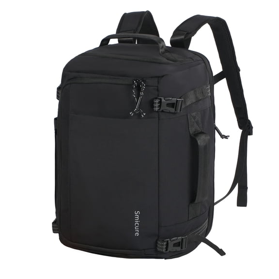 Smicure Travel carry on Backpack Laptop Business 17.5 Inch Business Anti Theft Slim Sturdy College School Computer 2 in 1 Duffel Bag.Black