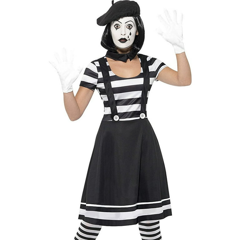 Lady Mime Artist Costume Adult Black Lady Mime Artist Costume Adult Black