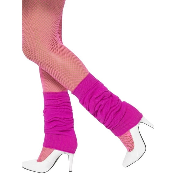 Smiffy's Costumes Adults Womens Neon Hot Pink Leg Warmers Socks Costume Accessory