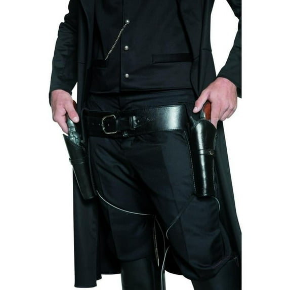 Smiffy's Costumes Black Old Wild West Cowboy Sheriff Outlaw Gun 2 Holsters Costume Accessory