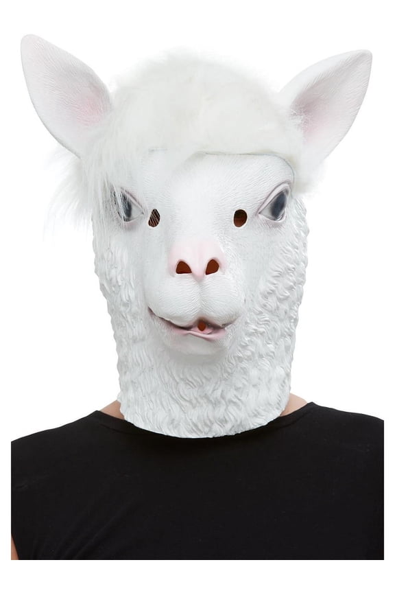 Smiffy's Costumes Farm Animal White Llama Mask Costume Accessory
