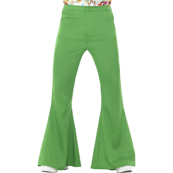 Men's 70s Groovy Disco Fever Flared Green Pants Costume X-Large 46-48