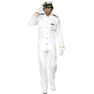 Smiffy's Costumes Men's Deluxe White Yacht Boat Captain Sea Ship Navy Admiral Costume Medium 38-40