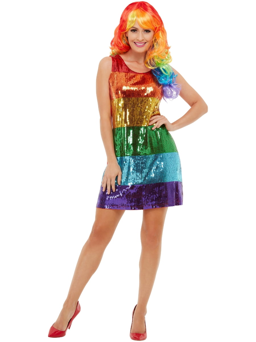 pride sequin dress Smiffy's Costumes Women's All That Glitters Rainbow Pride Sequin Dress  Costume Medium 10-12