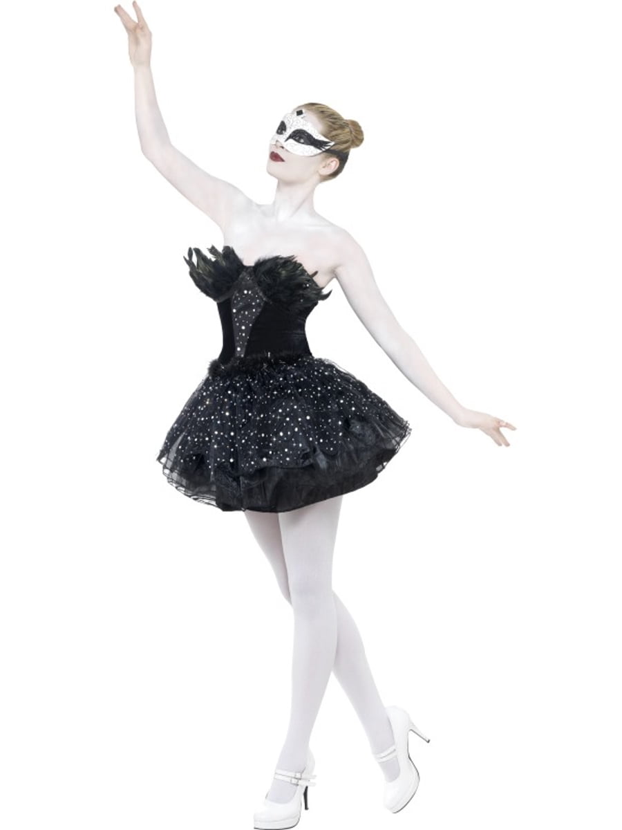 Smiffy's Costumes Women's Gothic Black Swan Masquerade Balet Dance Dress  Costume Medium 10-12 - Walmart.com