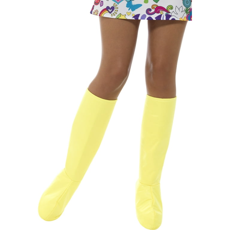 1960s Gogo Boot Covers Adult Yellow 1960s Gogo Boot Covers Adult Yellow