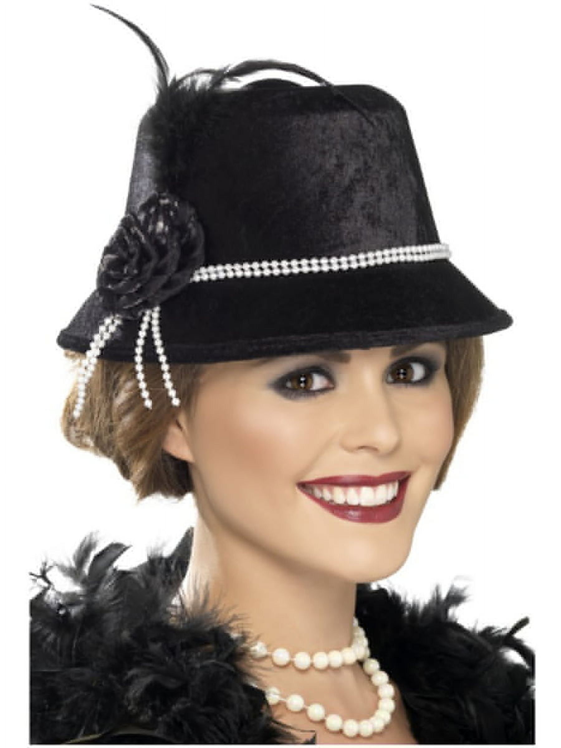 Nicky Bigs Novelties Womens 1920s Mardi Gras Feather Headband Flapper  Headpiece Costume Accessory