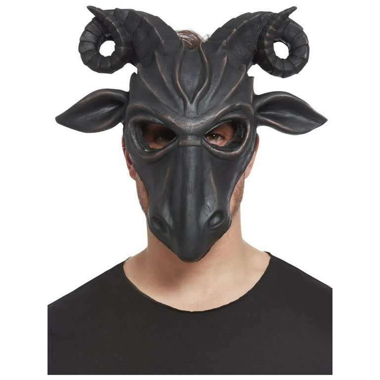 Satanic Ram Mask Deluxe Adult Black Foam Latex Satanic Ram Mask Deluxe Adult Black Foam Latex