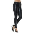 thumbnail image 1 of Smiffys 1980's Metallic Black Disco Leggings ~ Large, 1 of 2