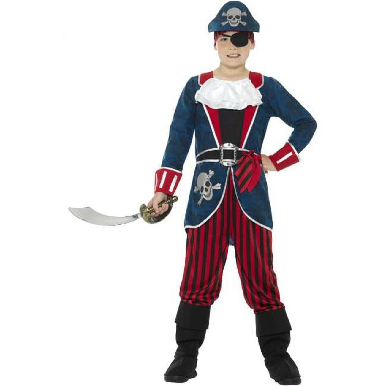 Deluxe Pirate Captain Costume Blue & Red Child Deluxe Pirate Captain Costume Blue & Red Child