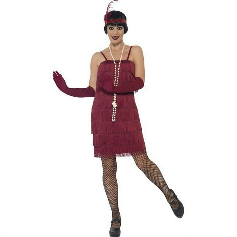 Flapper Costume Adult Red Short Dress Flapper Costume Adult Red Short Dress