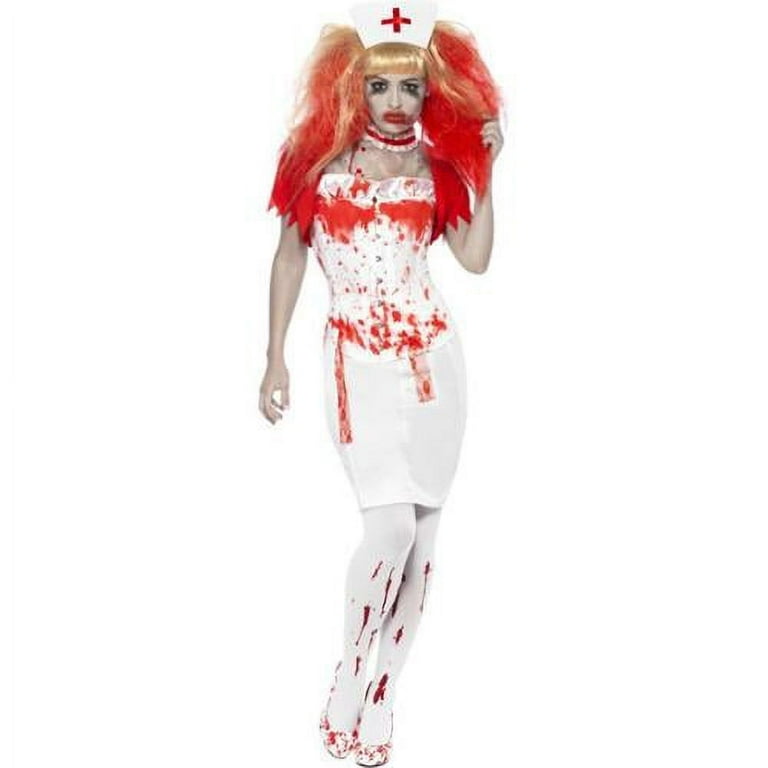 Blood Drip Nurse Costume White Adult Blood Drip Nurse Costume White Adult