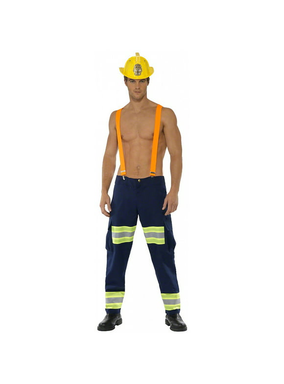Smiffys Firefighter Men's Halloween Fancy-Dress Costume for Adult, M