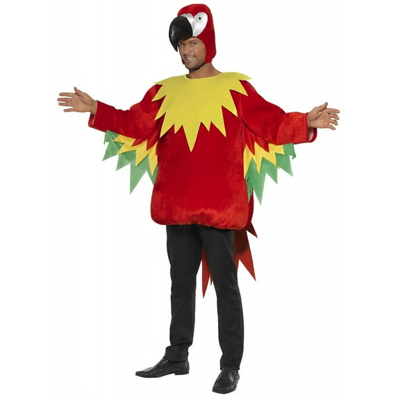 Smiffys mens Parrot Costume,Red,M - US Size 38"-40"