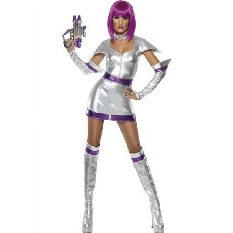 Space Cadet Costume Fever Adult Silver Purple Space Cadet Costume Fever Adult Silver Purple