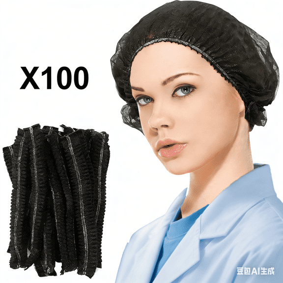Smilco Disposable Hair Nets, Unisex Bouffant Caps, 11.28in Diameter, 100pcs