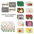 thumbnail image 1 of Smile 12 Set Total 48PCS Seasonal Decorative Placemats, All Season Polyester Durable Vintage Rustic Table Mats for Kitchen Home Farmhouse Cabin Decor Holiday Celebration, 1 of 11