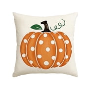 Sme 18 x 18 Fall Pillow Cover Polka Dots Pumpkin Decorative Outdoor Cushion Cover