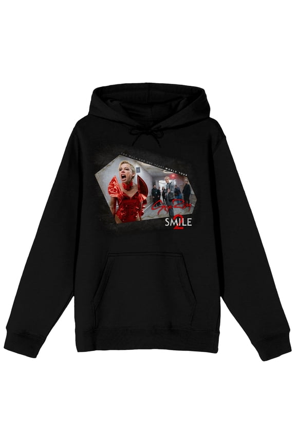 Smile 2 Screenshot & Title Text Adult Black Long Sleeve Hooded Sweatshirt
-4XL