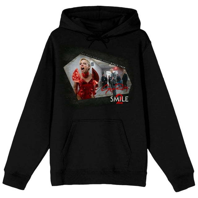 Smile 2 Screenshot & Title Text Adult Black Long Sleeve Hooded Sweatshirt
-Small