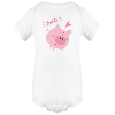 Smile, Adorable Pig Cartoon Bodysuit Infant -Image by Shutterstock,  Newborn