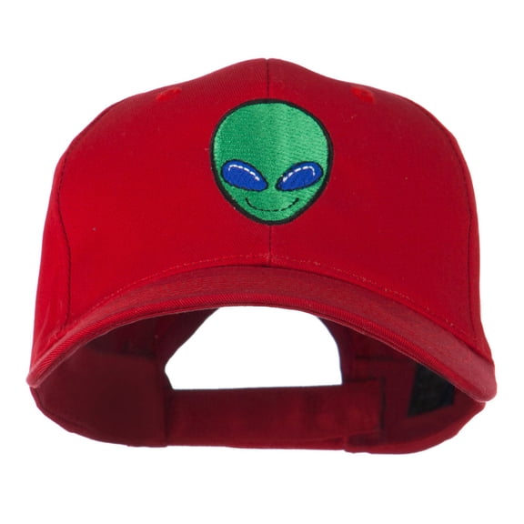 Smile Alien Embroidery Cap - Red OSFM