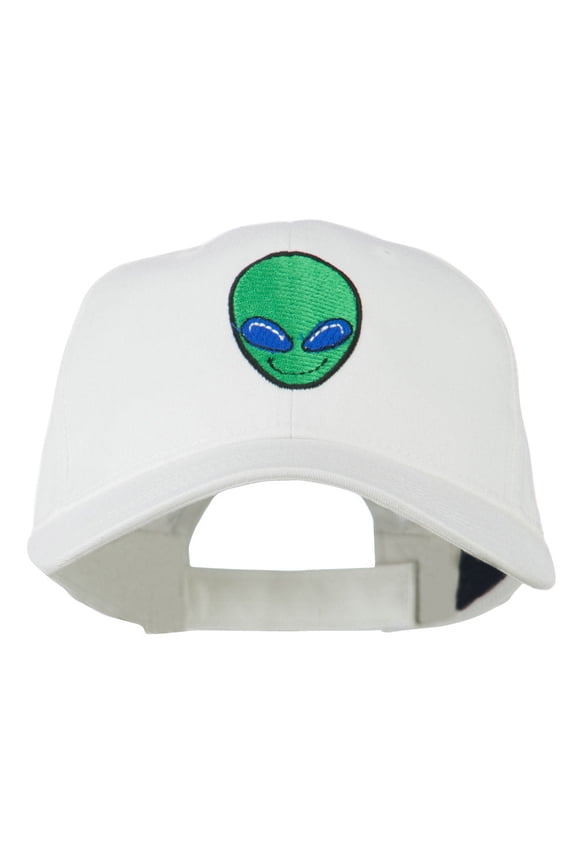 Smile Alien Embroidery Cap - White OSFM