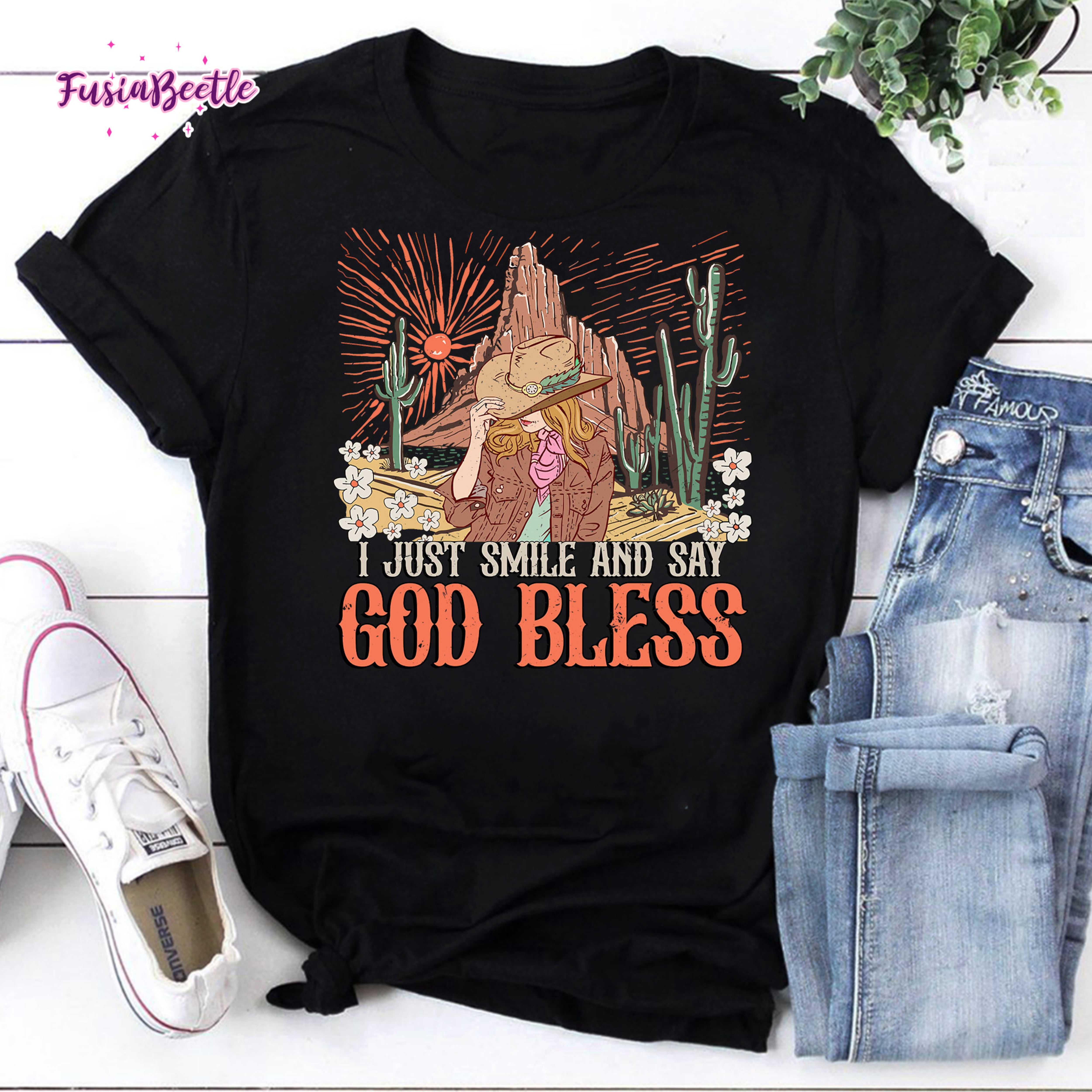 God Bless Cowboy Boot Oversized Graphic Sweatshirt main image 1