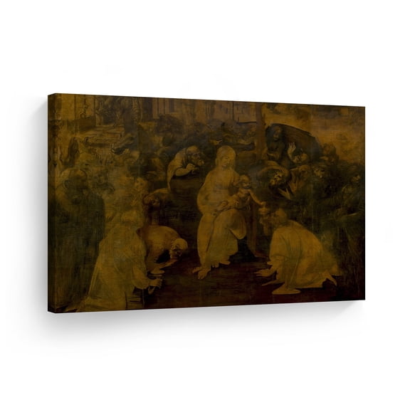 Smile Art Design Adoration of Magi by Leonardo Da Vinci Canvas Wall Art Canvas Print Famous Art Painting Reproduction Fine Art Paintings Home Decor Ready to Hang- Made in USA- 8x12