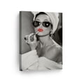 thumbnail image 1 of Smile Art Design Audrey Hepburn Wall Art Red Lips Canvas Print Lipstick Makeup Iconic Pop Art Pretty Beauty Black and White Wall Art Living Room Bedroom Wall Decor Vintage Ready to Hang - 40x30, 1 of 4