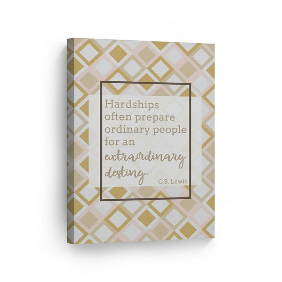 Smile Art Design C.S. Lewis Hardships Often Prepare Ordinary People For An Extraordinary Destiny Quote Inspirational Wall Art Canvas Print Home Decor Ready to Hang Made in the USA- 12x8