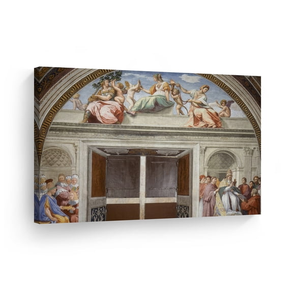 Smile Art Design Cardinal and Theological Virtues Raphael Art Canvas Print Fine Art Fresco Paint Reproduction Canvas Wall Art Scripture Christian Wall Art Home Decor Ready to Hang Made in USA 8x12