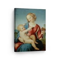 Smile Art Design Colonna Madonna by Raphael Art Canvas Print Famous Fine Art Oil Painting Reproduction Canvas Wall Art Renaissance Art Home Decor Ready to Hang Made in the USA 28x19
