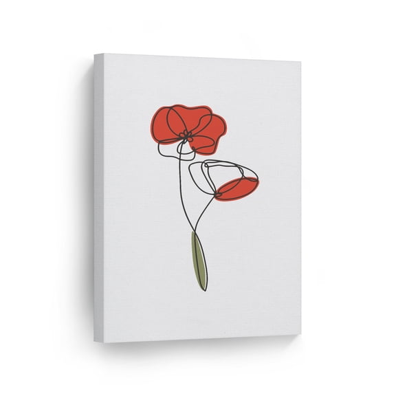 Smile Art Design Colorful One Line Minimalism Art Weasel Flower Botanical Drawing Painting Abstract Canvas Wall Art Print Office Living Room Bedroom Aesthetic Modern Home Decor - 40x30