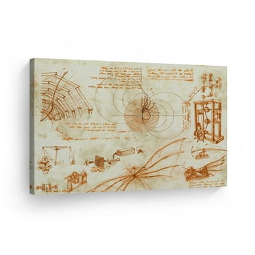 Smile Art Design Drawings of Leonardo Da Vinci Canvas Wall Art Canvas Print Famous Art Painting Reproduction Fine Art Home Decor - Made in USA- 30x40