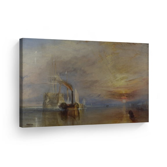 Smile Art Design Fighting Temeraire, William Turner Classic Art Canvas Print Famous Fine Art Oil Painting Reproduction Canvas Wall Art Home Decor Ready to Hang Made in the USA 8x12