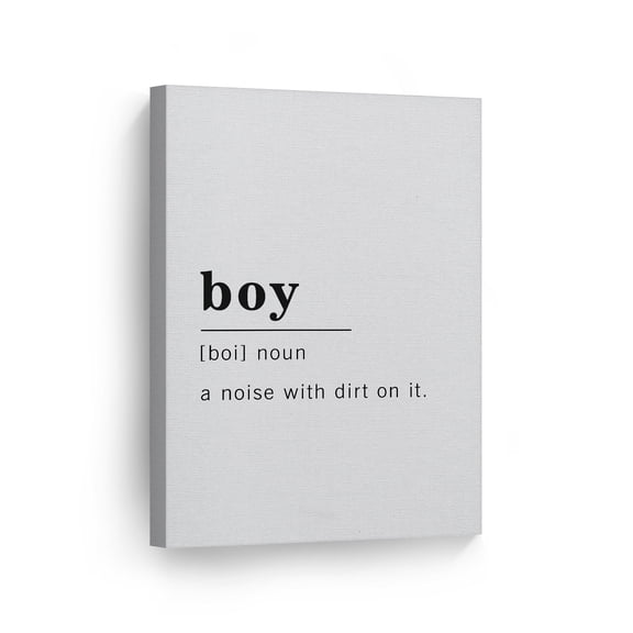 Smile Art Design Funny Noun Dictionary Definition of Boy Canvas Print Inspirational Quote Sign Office Living Room Bedroom Bathroom Wall Decor Wall Art Home Decor Made in USA 40x30
