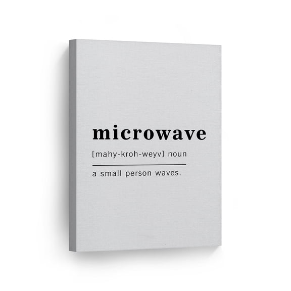 Smile Art Design Funny Noun Dictionary Definition of Microwave Canvas Print Inspirational Quote Sign Office Living Room Bedroom Bathroom Wall Decor Wall Art Home Decor Made in USA 40x30