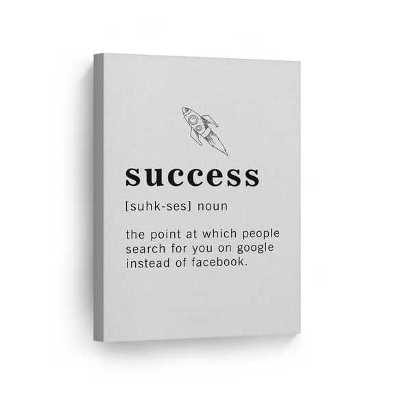 Smile Art Design Funny Noun Dictionary Definition of Success Canvas Print Inspirational Quote Sign Office Living Room Bedroom Bathroom Wall Decor Wall Art Home Decor Ready to Hang Made in USA 12x8